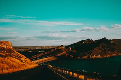 视图摄影蓝天下的道路
